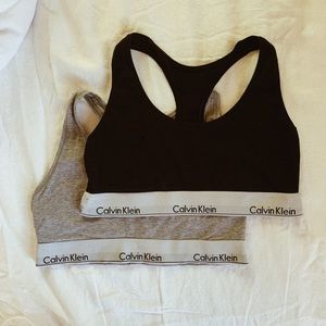 Calvin Klein Black & Gray Sports Bras